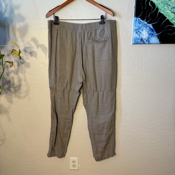 H&M Khaki Regular Linen Lounge Pants - Picture 4 of 6